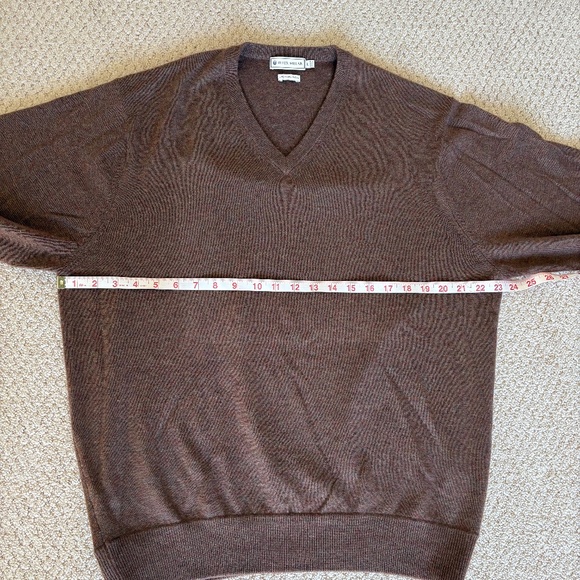 Peter Millar cashmere sweater long sleeve v-neck brown Large - Picture 4 of 13